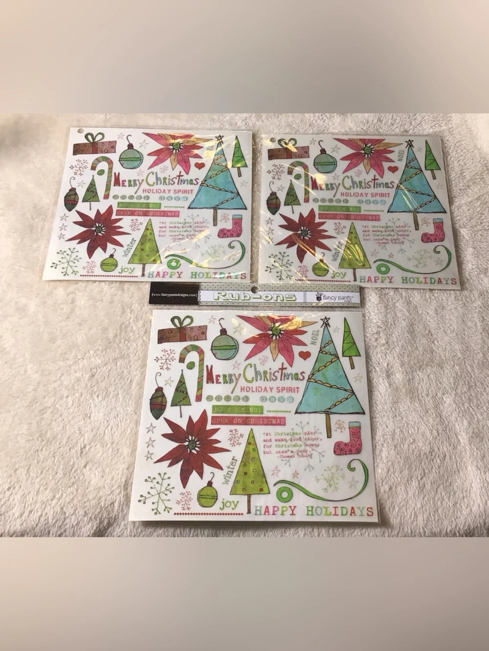 Christmas rub-ons